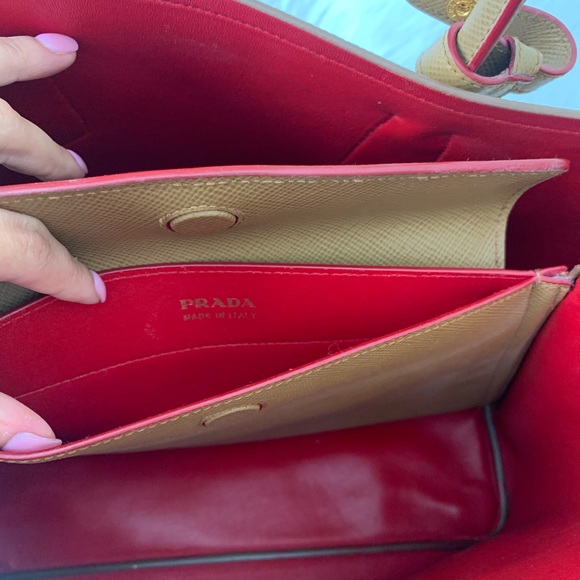 Prada Cuir Double Bag- Saffiano Caramel Leather - Picture 12 of 16